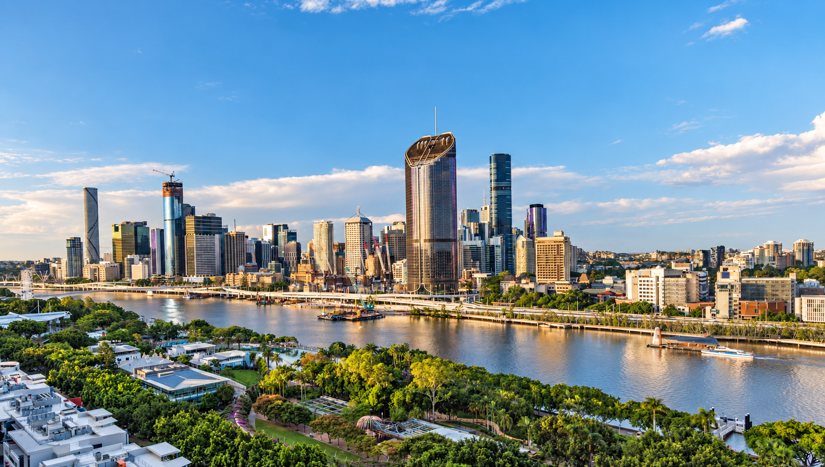 Brisbane skyline and river in daylight